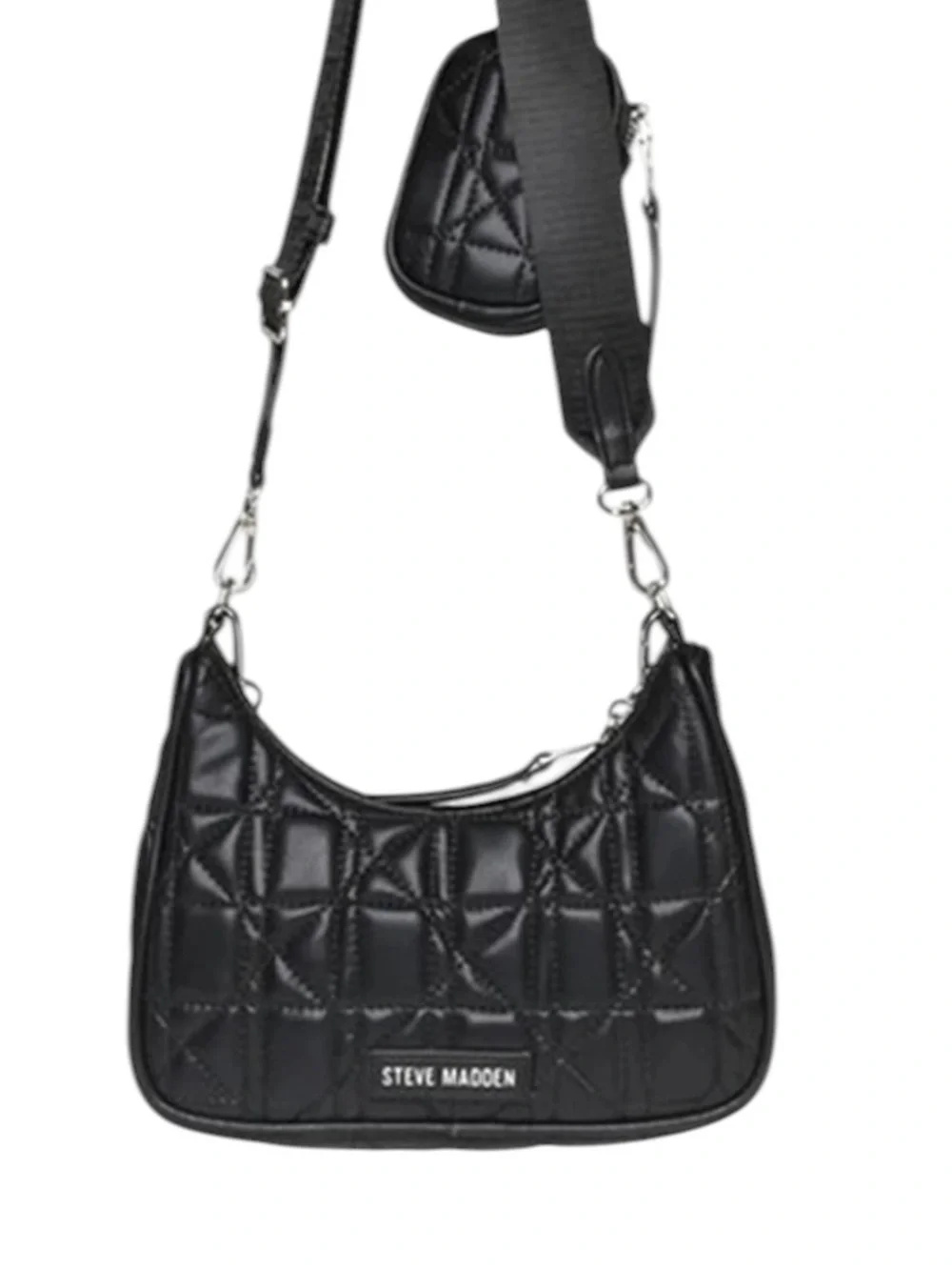 NWT Steve Madden BVITAL-G Quilted Crossbody Bag Black Vegan